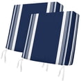 thumbnail image 1 of Outdoor Patio Cushion Covers 2 Pack Navy Blue Striped Patio Chair Cushion Covers with Ties and Zipper Classic Farmhouse Stripes Waterproof Outdoor Seat Cushion Covers for Patio Furniture 22"x20", 1 of 9