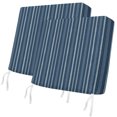 thumbnail image 1 of Outdoor Patio Cushion Covers 2 Pack Navy Blue Striped Patio Chair Cushion Covers with Ties and Zipper Vintage Farmhouse Stripes Waterproof Outdoor Seat Cushion Covers for Patio Furniture 24"x24", 1 of 9