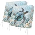 thumbnail image 1 of Outdoor Patio Cushion Covers 2 Pack Sea Turtle Patio Chair Cushion Covers with Ties and Zipper Blue Ocean Coral Starfish Waterproof Outdoor Seat Cushion Covers for Patio Furniture 22"x20", 1 of 9