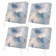 thumbnail image 1 of Outdoor Patio Cushion Covers 4 Pack Abstract Marble Patio Chair Cushion Covers with Ties and Zipper Ombre Blue Lines Waterproof Outdoor Seat Cushion Covers for Patio Furniture 20"x18", 1 of 7