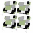 thumbnail image 1 of Outdoor Patio Cushion Covers 4 Pack Abstract Patio Chair Cushion Covers with Ties and Zipper Square Green Black Grey White Waterproof Outdoor Seat Cushion Covers for Patio Furniture 20"x18", 1 of 9