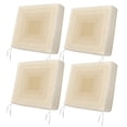 thumbnail image 1 of Outdoor Patio Cushion Covers 4 Pack Beige Gradient Squares Patio Chair Cushion Covers with Ties and Zipper Layered Geometric Waterproof Outdoor Seat Cushion Covers for Patio Furniture 20"x18", 1 of 9