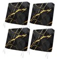 thumbnail image 1 of Outdoor Patio Cushion Covers 4 Pack Black Marble Patio Chair Cushion Covers with Ties and Zipper Golden Ripple Waterproof Outdoor Seat Cushion Covers for Patio Furniture 20"x18", 1 of 7