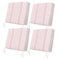 thumbnail image 1 of Outdoor Patio Cushion Covers 4 Pack Blush Pink White Stripes Patio Chair Cushion Covers with Ties and Zipper Modern Vertical Lines Waterproof Outdoor Seat Cushion Covers for Patio Furniture 22"x22", 1 of 9