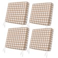 thumbnail image 1 of Outdoor Patio Cushion Covers 4 Pack Brown Checks Patio Chair Cushion Covers with Ties and Zipper Rustic Gingham Plaid Waterproof Outdoor Seat Cushion Covers for Patio Furniture 24"x24", 1 of 9