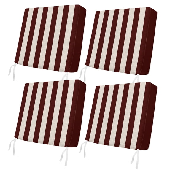 Chusion Texture Outdoor Patio Cushion Covers 4 Pack Burgundy Stripe Patio Chair Cushion ...