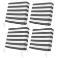 thumbnail image 1 of Outdoor Patio Cushion Covers 4 Pack Classical Stripe Patio Chair Cushion Covers with Ties and Zipper Dark Grey Waterproof Outdoor Seat Cushion Covers for Patio Furniture 22"x22", 1 of 9
