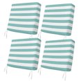 thumbnail image 1 of Outdoor Patio Cushion Covers 4 Pack Classical Stripe Patio Chair Cushion Covers with Ties and Zipper Teal Blue Waterproof Outdoor Seat Cushion Covers for Patio Furniture 20"x18", 1 of 9
