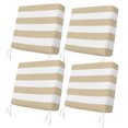 thumbnail image 1 of Outdoor Patio Cushion Covers 4 Pack Creamy Beige Stripes Patio Chair Cushion Covers with Ties and Zipper Modern Parallel Lines Waterproof Outdoor Seat Cushion Covers for Patio Furniture 20"x18", 1 of 9