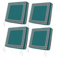thumbnail image 1 of Outdoor Patio Cushion Covers 4 Pack Geometric Greek Key Design Patio Chair Cushion Covers with Ties and Zipper Teal Green Waterproof Outdoor Seat Cushion Covers for Patio Furniture 22"x22", 1 of 9