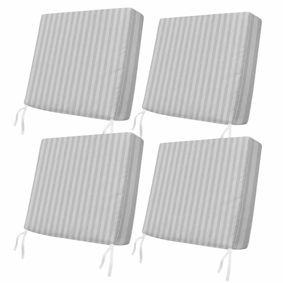 Outdoor Patio Cushion Covers 4 Pack Gray Stripes Patio Chair Cushion Covers with Ties and Zipper Modern Striped Minimalist Abstract Waterproof Outdoor Seat Cushion Covers for Patio Furniture 22"x20"