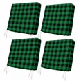 thumbnail image 1 of Outdoor Patio Cushion Covers 4 Pack Green Black Check Plaid Patio Chair Cushion Covers with Ties and Zipper Farmhouse Style Waterproof Outdoor Seat Cushion Covers for Patio Furniture 22"x20", 1 of 9