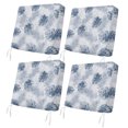 thumbnail image 1 of Outdoor Patio Cushion Covers 4 Pack Grey Blue Leaf Patio Chair Cushion Covers with Ties and Zipper Waterproof Outdoor Seat Cushion Covers for Patio Furniture 24"x24", 1 of 9