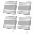 thumbnail image 1 of Outdoor Patio Cushion Covers 4 Pack Grey Striped Patio Chair Cushion Covers with Ties and Zipper Classic Farmhouse Stripes Waterproof Outdoor Seat Cushion Covers for Patio Furniture 22"x22", 1 of 9