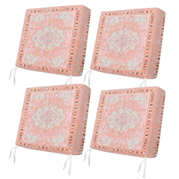 Outdoor Patio Cushion Covers 4 Pack Ink Bohemia Patio Chair Cushion Covers with Ties and Zipper Tribal Vintage Boho Waterproof Outdoor Seat Cushion Covers for Patio Furniture 20"x18"