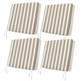 thumbnail image 1 of Outdoor Patio Cushion Covers 4 Pack Khaki White Stripe Patio Chair Cushion Covers with Ties and Zipper Waterproof Outdoor Seat Cushion Covers for Patio Furniture 22"x22", 1 of 9