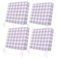 thumbnail image 1 of Outdoor Patio Cushion Covers 4 Pack Lavender Buffalo Check Plaid Patio Chair Cushion Covers with Ties and Zipper Farmhouse Style Waterproof Outdoor Seat Cushion Covers for Patio Furniture 22"x22", 1 of 9