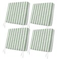 thumbnail image 1 of Outdoor Patio Cushion Covers 4 Pack Light Green Stripes Patio Chair Cushion Covers with Ties and Zipper Farmhouse Linen Stripes Waterproof Outdoor Seat Cushion Covers for Patio Furniture 22"x20", 1 of 9