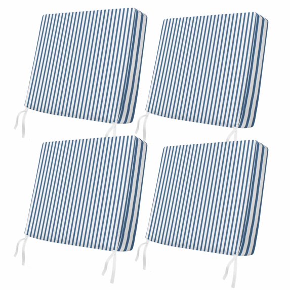 Outdoor Patio Cushion Covers 4 Pack Minimalist Steel Blue Striped Patio Chair Cushion Covers Modern Art Vertical Line Print Waterproof Outdoor Seat Cushion Covers for Patio Furniture 20"x18"