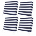 thumbnail image 1 of Outdoor Patio Cushion Covers 4 Pack Nautical Stripe Patio Chair Cushion Covers with Ties and Zipper Navy Blue Striped Waterproof Outdoor Seat Cushion Covers for Patio Furniture 22"x22", 1 of 9