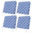 thumbnail image 1 of Outdoor Patio Cushion Covers 4 Pack Navy Blue Plaid Patio Chair Cushion Covers with Ties and Zipper Navy Blue White Grids Geometric Waterproof Outdoor Seat Cushion Covers for Patio Furniture 22"x20", 1 of 9