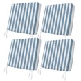 thumbnail image 1 of Outdoor Patio Cushion Covers 4 Pack Navy Blue Stripes Patio Chair Cushion Covers with Ties and Zipper Farmhouse Linen Stripes Waterproof Outdoor Seat Cushion Covers for Patio Furniture 24"x24", 1 of 7