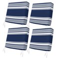 thumbnail image 1 of Outdoor Patio Cushion Covers 4 Pack Navy Sage Striped Patio Chair Cushion Covers with Ties and Zipper Classic Farmhouse Stripes Waterproof Outdoor Seat Cushion Covers for Patio Furniture 22"x22", 1 of 9