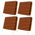 thumbnail image 1 of Outdoor Patio Cushion Covers 4 Pack Orange Black Plaid Patio Chair Cushion Covers with Ties and Zipper Farmhouse Buffalo Check Waterproof Outdoor Seat Cushion Covers for Patio Furniture 22"x20", 1 of 8