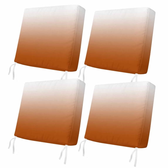 Outdoor Patio Cushion Covers 4 Pack Orange Ombre Patio Chair Cushion Covers with Ties and Zipper Fall Orange Farmhouse Waterproof Outdoor Seat Cushion Covers for Patio Furniture 22"x20"