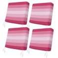 thumbnail image 1 of Outdoor Patio Cushion Covers 4 Pack Pink Patio Chair Cushion Covers with Ties and Zipper Gradient Stripes Modern Waterproof Outdoor Seat Cushion Covers for Patio Furniture 22"x22", 1 of 9
