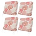 thumbnail image 1 of Outdoor Patio Cushion Covers 4 Pack Pink Red Coral Patio Chair Cushion Covers with Ties and Zipper Ocean Marine Life Waterproof Outdoor Seat Cushion Covers for Patio Furniture 24"x24", 1 of 9