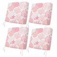 thumbnail image 1 of Outdoor Patio Cushion Covers 4 Pack Pink Starfish Shell Patio Chair Cushion Covers with Ties and Zipper Ocean Coral Waterproof Outdoor Seat Cushion Covers for Patio Furniture 22"x22", 1 of 6
