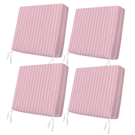 Outdoor Patio Cushion Covers 4 Pack Pink Stripes Patio Chair Cushion Covers with Ties and Zipper Modern Striped Minimalist Abstract Waterproof Outdoor Seat Cushion Covers for Patio Furniture 22"x20"