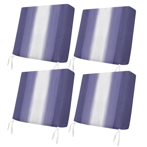Outdoor Patio Cushion Covers 4 Pack Purple Ombre Patio Chair Cushion Covers with Ties and Zipper Purple Ombre White Stripes Waterproof Outdoor Seat Cushion Covers for Patio Furniture 24"x24"