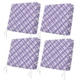 thumbnail image 1 of Outdoor Patio Cushion Covers 4 Pack Purple Plaid Patio Chair Cushion Covers with Ties and Zipper Purple White Grids Geometric Waterproof Outdoor Seat Cushion Covers for Patio Furniture 22"x20", 1 of 7