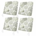 thumbnail image 1 of Outdoor Patio Cushion Covers 4 Pack Sage Green Starfish Shell Patio Chair Cushion Covers with Ties and Zipper Ocean Coral Waterproof Outdoor Seat Cushion Covers for Patio Furniture 22"x20", 1 of 9