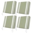 thumbnail image 1 of Outdoor Patio Cushion Covers 4 Pack Sage Green Striped Patio Chair Cushion Covers with Ties and Zipper Classic Farmhouse Stripes Waterproof Outdoor Seat Cushion Covers for Patio Furniture 22"x20", 1 of 9