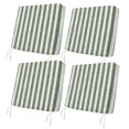 thumbnail image 1 of Outdoor Patio Cushion Covers 4 Pack Sage Green Stripes Patio Chair Cushion Covers with Ties and Zipper Farmhouse Linen Stripes Waterproof Outdoor Seat Cushion Covers for Patio Furniture 22"x22", 1 of 8