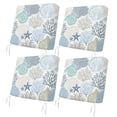 thumbnail image 1 of Outdoor Patio Cushion Covers 4 Pack Starfish Blue Patio Chair Cushion Covers with Ties and Zipper Coastal Ocean Coral Shell Waterproof Outdoor Seat Cushion Covers for Patio Furniture 20"x18", 1 of 9