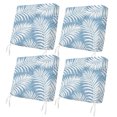 thumbnail image 1 of Outdoor Patio Cushion Covers 4 Pack Summer Blue Palm Patio Chair Cushion Covers with Ties and Zipper Waterproof Outdoor Seat Cushion Covers for Patio Furniture 22"x22", 1 of 6