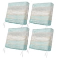 thumbnail image 1 of Outdoor Patio Cushion Covers 4 Pack Teal Gray Patio Chair Cushion Covers with Ties and Zipper Rustic Gradient Stripes Waterproof Outdoor Seat Cushion Covers for Patio Furniture 24"x24", 1 of 9