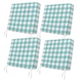 thumbnail image 1 of Outdoor Patio Cushion Covers 4 Pack Teal Green White Check Plaid Patio Chair Cushion Covers with Ties and Zipper Farmhouse Style Waterproof Outdoor Seat Cushion Covers for Patio Furniture 22"x22", 1 of 6
