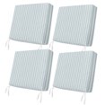 thumbnail image 1 of Outdoor Patio Cushion Covers 4 Pack Teal Stripes Patio Chair Cushion Covers with Ties and Zipper Simple Style Waterproof Outdoor Seat Cushion Covers for Patio Furniture 22"x20", 1 of 9