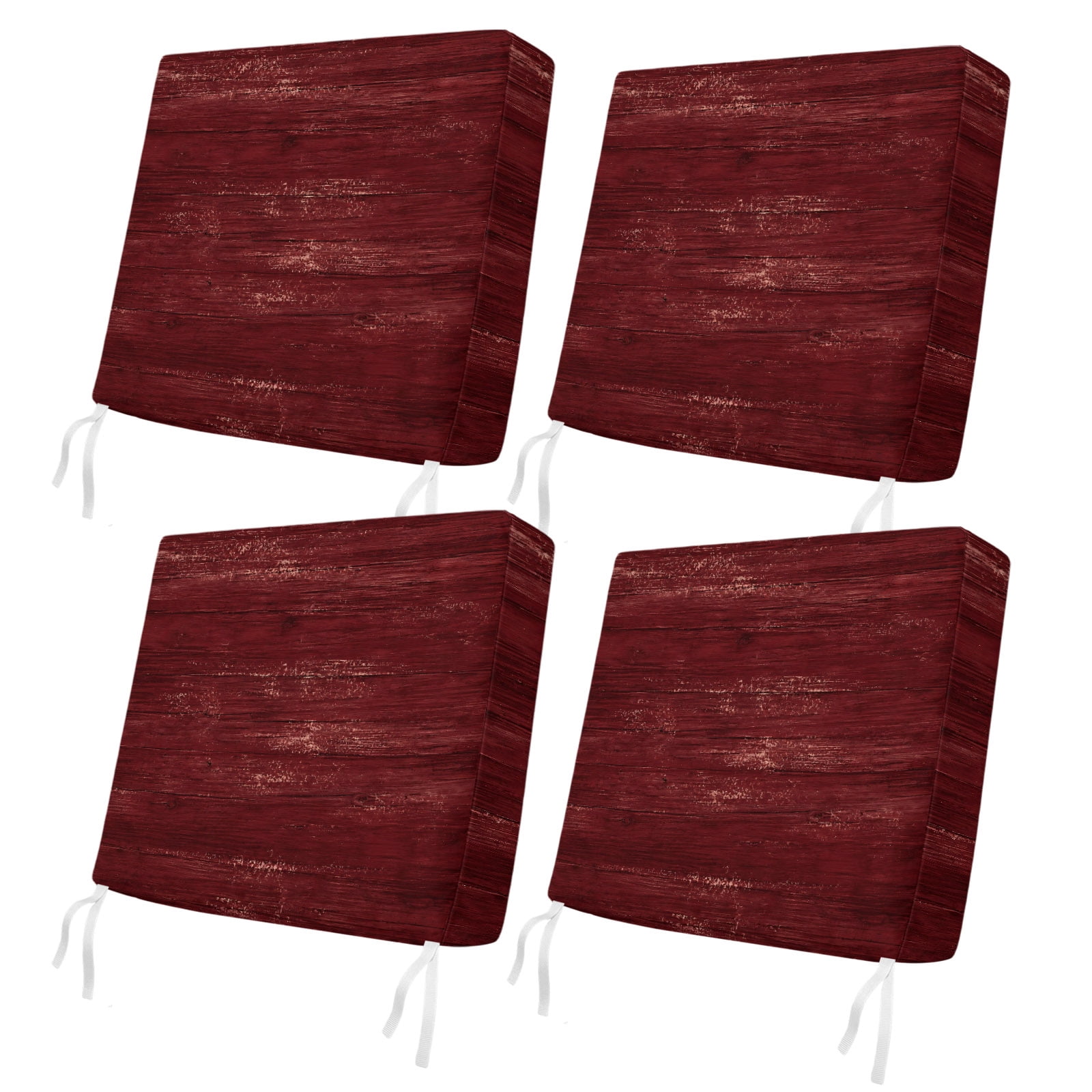 Red Breakfest Sign Outdoor Patio Cushion Covers 4 Pack Vintage Red Wood Grain Patio Chair ...