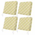 thumbnail image 1 of Outdoor Patio Cushion Covers 4 Pack Yellow Plaid Patio Chair Cushion Covers with Ties and Zipper Yellow White Grids Bright Geometric Waterproof Outdoor Seat Cushion Covers for Patio Furniture 22"x22", 1 of 9