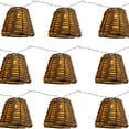thumbnail image 1 of Outdoor Patio Decorative Lantern Rattan String Lights - 15LEDs/15FT Rattan Wire Ball Style, Battery Operated Indoor Outdoor Waterproof Patio String Light for Home Pergola Porch Party Backyard Camping, 1 of 5