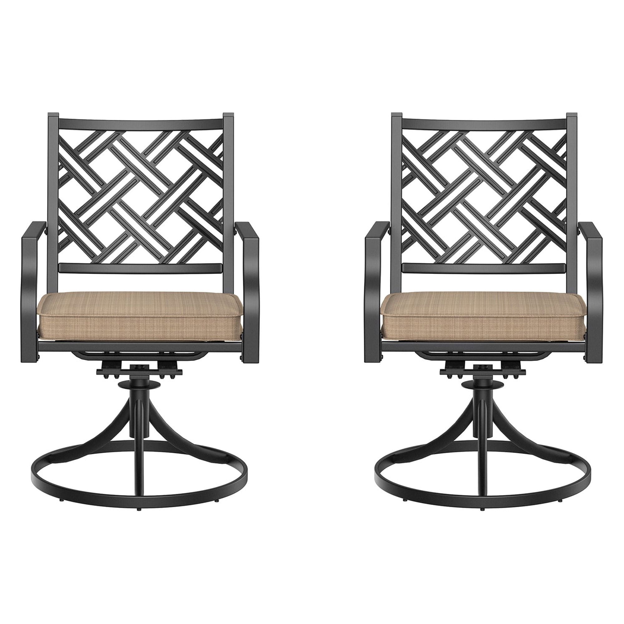 Outdoor Patio Dining Chairs,Bigroof 2 Pieces Patio Swivel Chairs Modern Patio Furniture 300lbs