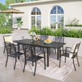thumbnail image 1 of Outdoor Patio Dining Set with Steel Stackable Chairs and Expandable Table Expandable Table-7 Pieces Seats of 6 6, 1 of 5