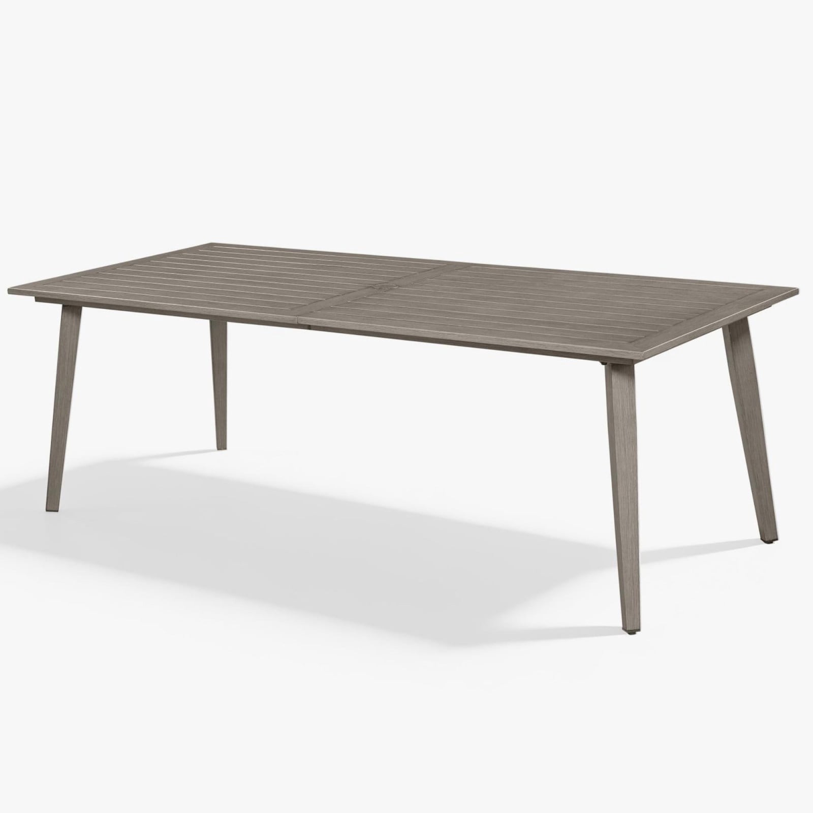 Outdoor Patio Dining Table for 8, Aluminum Outdoor Dining Table with Umbrella Hole, All Weather Patio Table for Garden, Deck, Porch, Lawn, Backyard Furniture, Gray