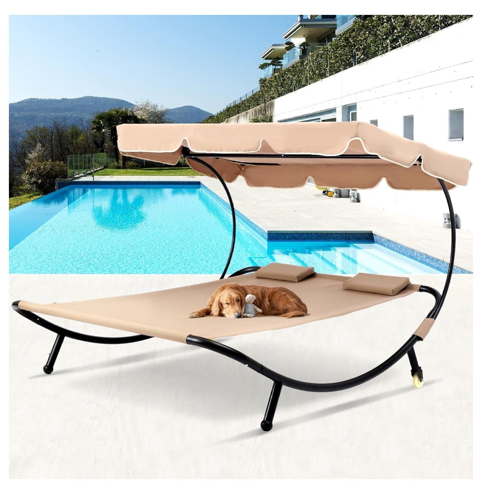 Patio Double Lounger With Canopy Person Hammock Tangkula Person